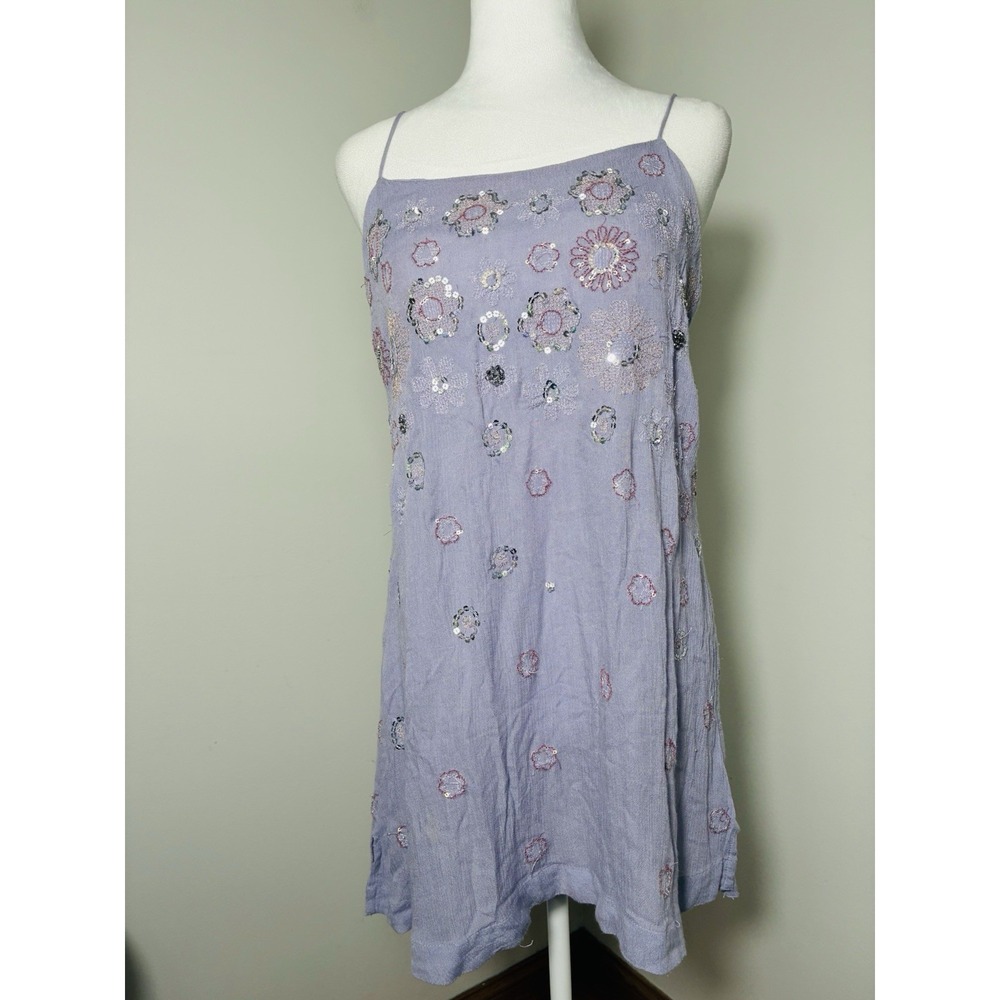 Free People Intimately Azealia Embellished Slip XS Oversized Purple Y2K Feminine